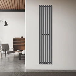 LuxeBath Radiateur Stella à panneaux anthracite 1600x370 mm raccord central salle de bain