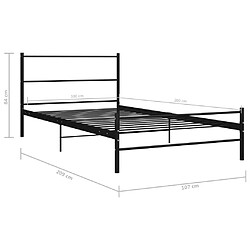 vidaXL Cadre de lit sans matelas noir métal 100x200 cm pas cher