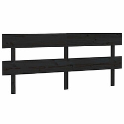 Maison Chic Tête de lit scandinave,Meuble de chambre Noir 204x3x81 cm Bois massif de pin -MN52600