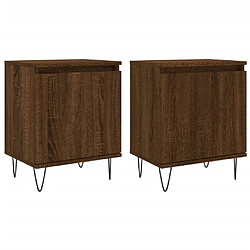 vidaXL Tables de chevet 2pcs chêne marron 40x30x50cm bois d'ingénierie