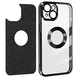 Avizar Coque pour iPhone 14 Paillette Amovible Silicone Gel Série Protecam Spark Noir