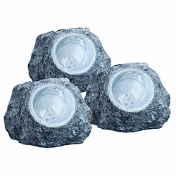 Globo Lighting Trio de lampes solaires Rocher - H. 10,5 cm - Anthracite