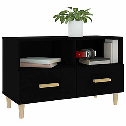 Acheter Maison Chic Meuble TV scandinave - Banc TV pour salon Noir 80x36x50 cm Bois d'ingénierie -MN14506