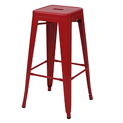 Avis Mendler Tabouret de bar HWC-A73, pour comptoir, métal, style industriel, empilable ~ rouge