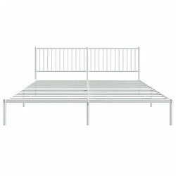 Maison Chic Lit adulte - Cadre de lit métal avec tête de lit,Structure du lit Contemporain pour chambre blanc 200x200 cm -MN67243 pas cher