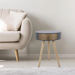 The Home Deco Factory Chevet en bois scandinave Nora gris.