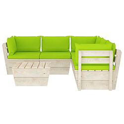 Avis Maison Chic Salon de jardin palette 6 pcs avec coussins - Table et chaises d'extérieur - Mobilier/Meubles de jardin Moderne épicéa imprégné -MN32279