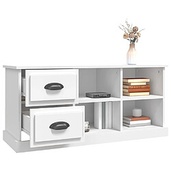 Acheter vidaXL Meuble TV blanc 102x35,5x47,5 cm bois d'ingénierie