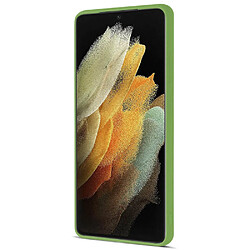 Coque en silicone avec porte-carte Matcha vert pour votre Samsung Galaxy S21 Ultra 5G