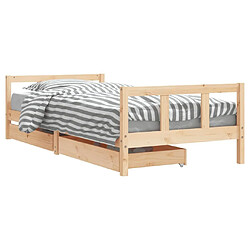 Maison Chic Lit d'Enfant Chambre - Cadre de lit pour enfant avec tiroirs 90x200 cm bois de pin massif -MN48404