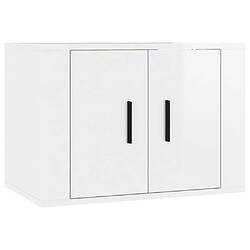 Helloshop26 Ensemble de meubles armoire buffet TV télévision salon chambre séjour 5 pièces brillant bois d'ingénierie blanc 02_0024923