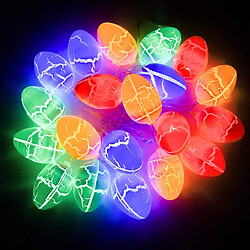 Décorations d'oeufs 20 LED 8 modes guirlande lumineuse étanche à piles avec télécommande, maison, cheminée, arbre, à l'étage, balustrade, décorations de fête