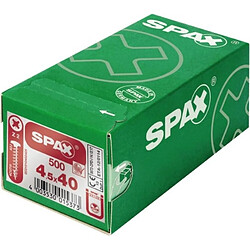 Spax Vis à bois aggloméré tête ronde emp Pozidriv acier zingué blanc entièrement filetées Ø 4,5 mm, L 16 mm, boîte 1000 Pi