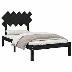 Avis Maison Chic Lit adulte - Lit simple Cadre de lit,Structure du lit Contemporain Noir 100x200 cm Bois massif -MN77270