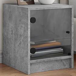 Maison Chic Lot de 2 Tables de chevet et portes vitrées - Tables de Nuit gris béton 35x37x42 cm