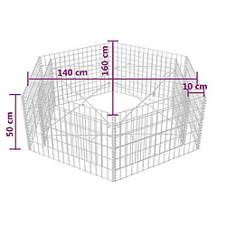 Maison Chic Jardinière,Lit surélevé - Bac à fleurs - pot de fleur à gabion hexagonale 160x140x50 cm -GKD73664 pas cher