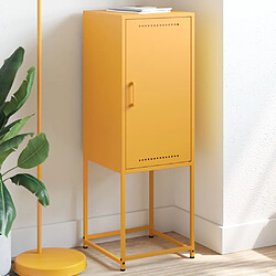 vidaXL Buffet jaune moutarde 36x39x107 cm acier