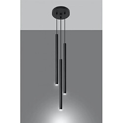 Luminaire Center Suspension Pastelo Acier Noir 3 ampoules 100cm