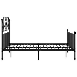 Avis vidaXL Cadre de lit sans matelas noir métal 140x200 cm