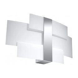 Luminaire Center Applique murale CELIA acier inoxydable/verre chrome/blanc 2 ampoules