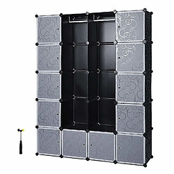 Armoire Etagère de Rangement en Plastique Noire Imprimée LPC30H SONGMICS®