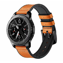 NIS Bracelet en cuir de silicone de qualité supérieure compatible avec Huawei Watch 4 Pro Space Edition - Marron / Noir