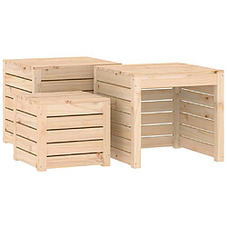 vidaXL Ensemble de boîtes de jardin 3 pcs bois de pin massif