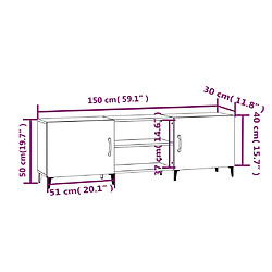 vidaXL Meuble TV chêne sonoma 150x30x50 cm bois d'ingénierie pas cher