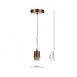 Luminaire Center Suspension design Basic Cuivre vieilli 1 ampoule 8,5cm