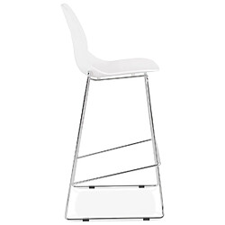 Avis Alterego Tabouret de bar design empilable 'BERLIN' blanc avec pied en métal chromé