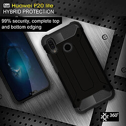 Acheter Wewoo Coque renforcée noir pour Huawei P20 Lite Full-Rugged TPU + PC Combinaison Couverture Arrière