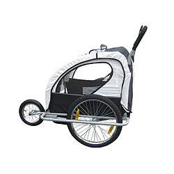 Avis Bcelec 5664-0001B Remorque vélo 2 en 1 convertible en poussette et jogger pour deux enfants, coloris Blanc/Noir