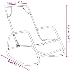 vidaXL Chaises longues à bascule lot de 2 vert acier et textilène pas cher