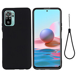 Coque en silicone souple avec sangle noir pour votre Xiaomi Redmi Note 10 4G/Redmi Note 10S