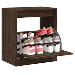 Maison Chic Armoire à chaussures | Meuble de rangement à chaussures Meuble d'Entrée chêne marron 60x42x69 cm bois ingénierie -MN98506