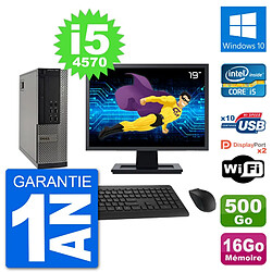 PC Dell 7020 SFF Ecran 19" Intel i5-4570 RAM 16Go Disque 500Go Windows 10 Wifi - Occasion