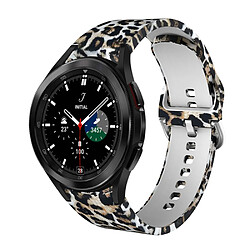 Bracelet en silicone motif imprimé rigide Léopard Brun pour votre Samsung Galaxy Watch4 40mm/44mm