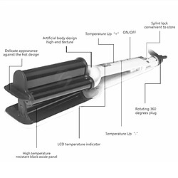 Avis Universal Deep Wave 32mm Fer à friser à trois tubes Fer à friser professionnel pour salon Maison Ceramique Bâton frisé Bâton frisé |