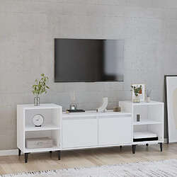 vidaXL Meuble TV Blanc 160x35x55 cm Bois d'ingénierie