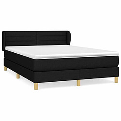 Maison Chic Lit Adulte - Lit simple Lit à sommier tapissier avec matelas moelleux - Meuble de Chambre - Noir 140x200 cm Tissu -MN87690