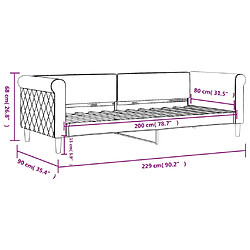 vidaXL Lit de repos sans matelas jaune 80x200 cm velours pas cher