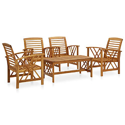 vidaXL Salon de jardin 5 pcs Bois d'acacia massif