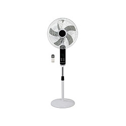 BEPER VE, 112 Ventilateur sur Pied Ecran Tactile avec Télécommande, 55 W, Blanc/Rouge, 45 cm