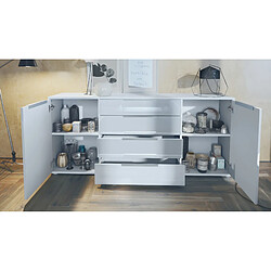 Avis Mpc Buffet Blanc Et Gris Laqué Hxp) : 166,5 X 72,5 X 35 Cm