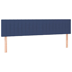 Avis vidaXL Tête de lit à LED Bleu 200x5x78/88 cm Tissu