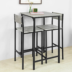 Acheter SoBuy OGT27-HG Ensemble Table de Bar + 2 Chaises de Bar Table Mange-Debout Table Haute Cuisine