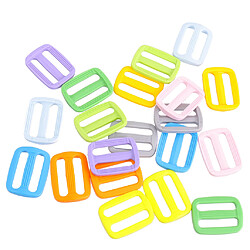 20 pcs mixtes 3 barres rectangle boucles glissent l'outil tri glissent la boucle 25mm