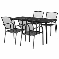 Avis Salle à manger de jardin 5 pcs,Table et chaise à dîner anthracite acier -MN73524