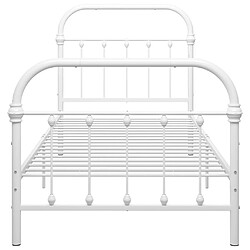 Avis Maison Chic Lit adulte - Lit simple Cadre de lit,Structure du lit Contemporain Blanc Métal 90 x 200 cm -MN38839