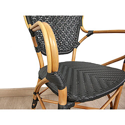 Avis Siège Romimex Noir Naturel Bambou Rotin 52 x 103 x 59 cm